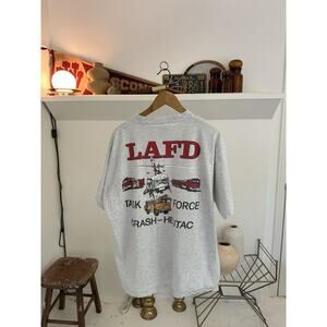 Vintage 90s LAFD Los Angeles Fire Department Task Force Single Stitch T-Shirt XL